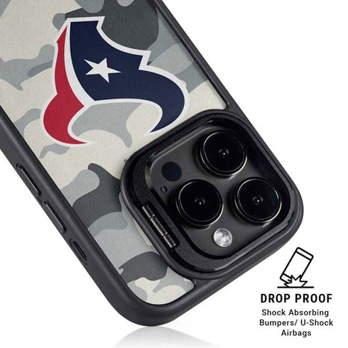 NFL Houston Texans Camo iPhone 15 Pro Kickstand Case